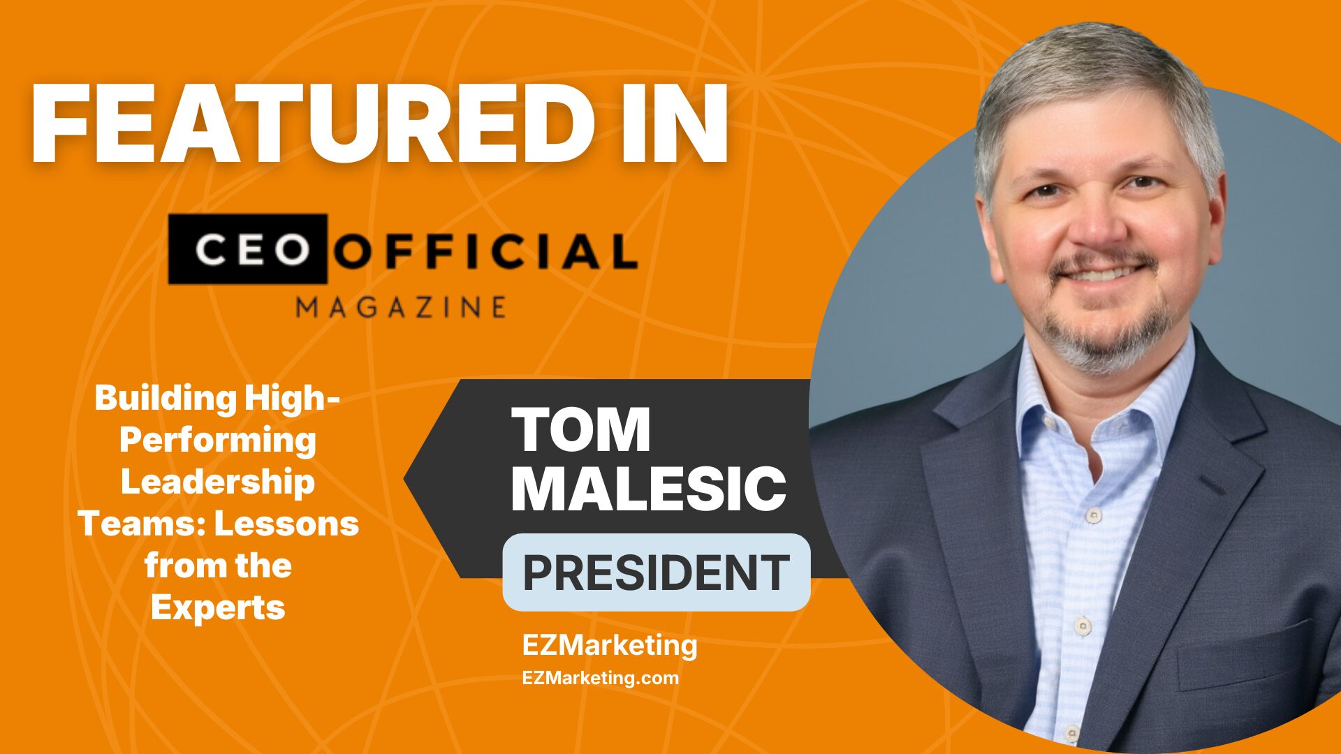 A photo of Tom Malesic in a graphic about his featured article.