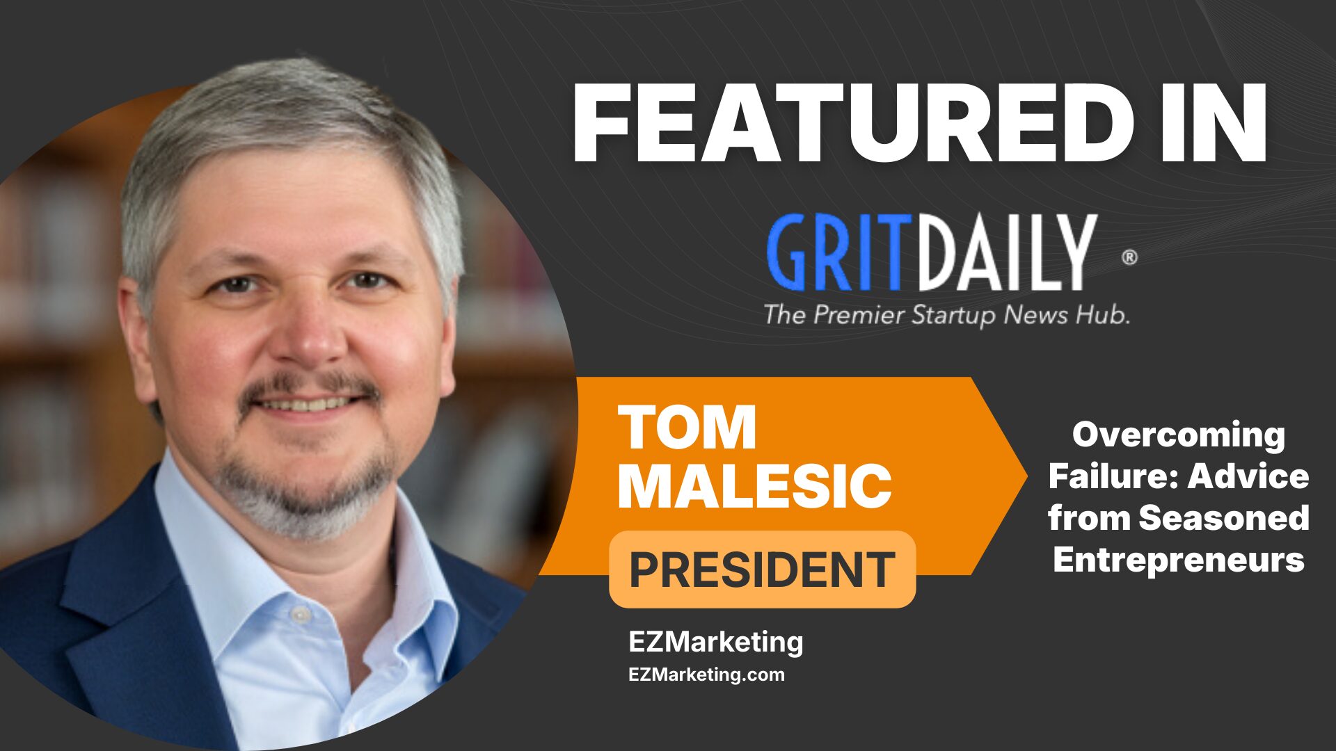A photo of Tom Malesic in a graphic about his featured article.